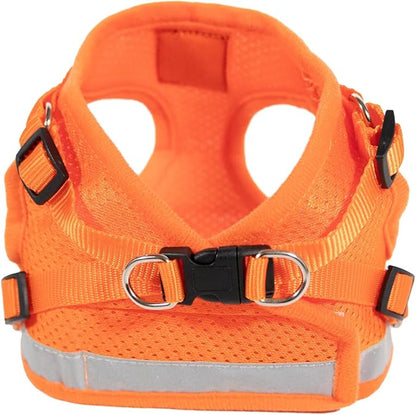 Travel Cat Harness and Leash Set - Adjustable Fit Mesh Cat Harness and Reflective Strap - Comfort Walking Vest for Kitten for Outdoor Walking, Hiking (Extra Small, Orange)