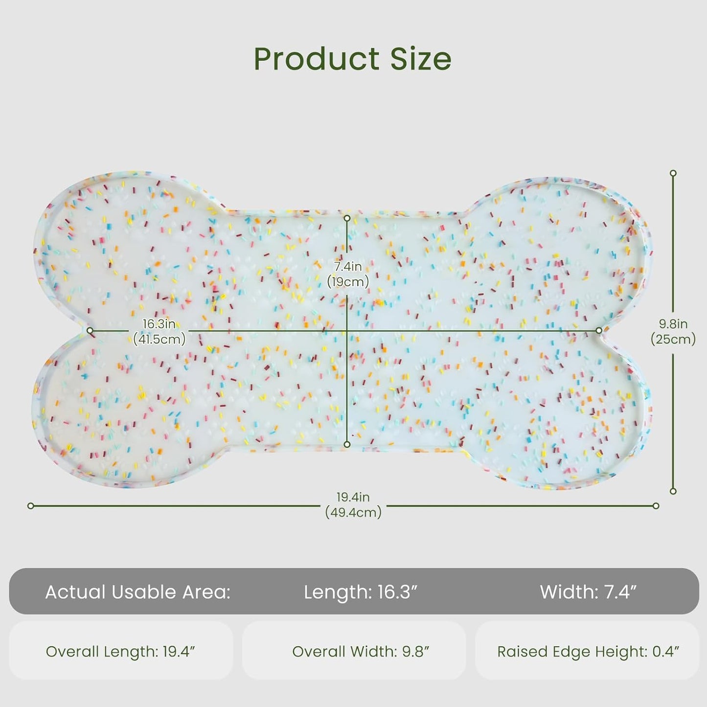 Dog Food Mat Anti-Slip Silicone Dog Bowl Mat Thicker Pet Placemat Waterproof Cat Feeder Pad with Raised Edge Puppy Kitten Feeding Mats Suitable Small Medium-Sized Dogs Cats Eating Tray