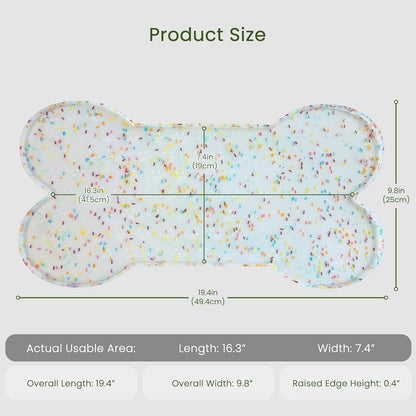 Dog Food Mat Anti-Slip Silicone Dog Bowl Mat Thicker Pet Placemat Waterproof Cat Feeder Pad with Raised Edge Puppy Kitten Feeding Mats Suitable Small Medium-Sized Dogs Cats Eating Tray