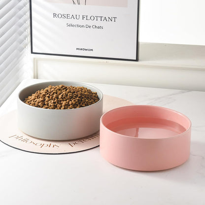 8'' Ceramic Dog Bowl - 70Oz Classic Dogs Food & Water Bowl for Medium and Large Breeds, Heavy-Duty Non-Slip Dog Dish, Food Grade Stoneware Pet Bowl, Dishwasher & Microwave Safe, Pink