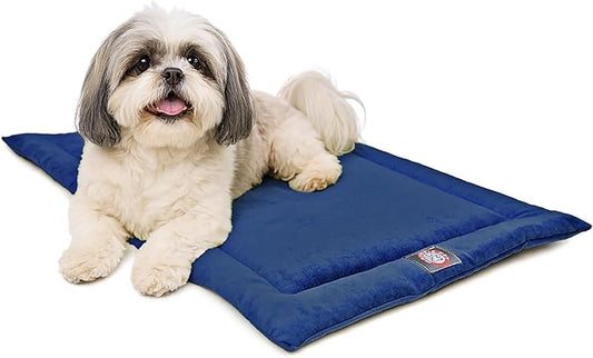 Majestic Pet Orthopedic Memory Foam Dog Crate Mat - Plush Pet Bed Pad for Crates & Kennels | USA Crafted | 24"x18" Villa Navy