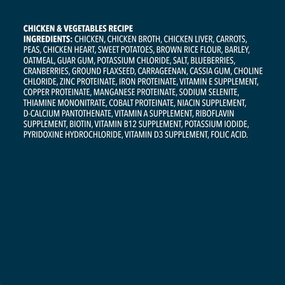 Amazon Brand - Wag Wholesome Grains Canned Wet Dog Food, Variety Pack (Chicken & Vegetables Paté and Beef & Vegetables Paté), Adult Recipe, 13 Ounce (Pack of 12)