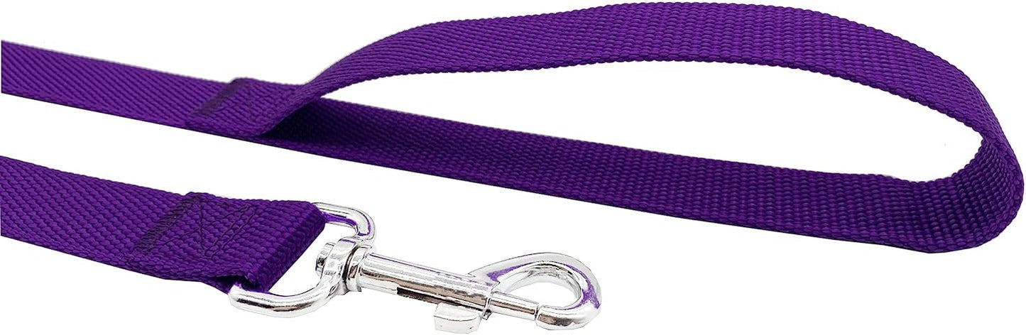 Nylon Dog Training Leash, Traction Rope, 4Ft /5 Foot /6 Feet Long, 5/8 inch 3/4 Inch 1 Inch Wide, for Small and Medium Dogs (3/4'' x 4 F, Purple)