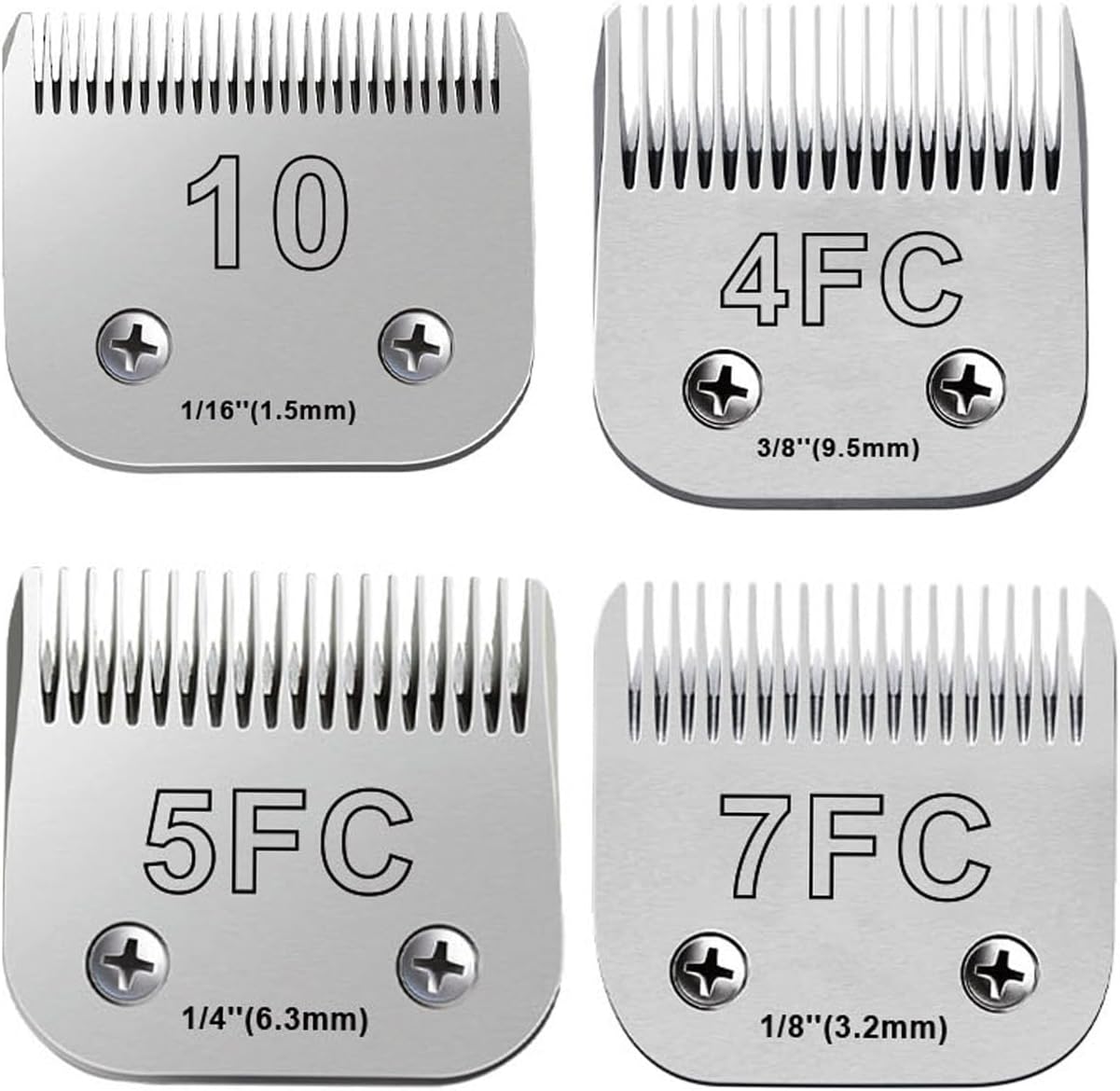 4Pack Dog Grooming Blades Compatible with Andis Dog Clippers,Dog Clipper Blades Compatible with Oster A5,Wahl km10 Dog Clippers for Animal Dog Cat Horse,Stainless-Steel Blade Sharp