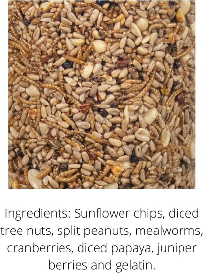 JCs Wildlife Bugs, Nuts and Berries Premium Bird Seed Small Cylinder, 1.5 lb (1 Cylinder)