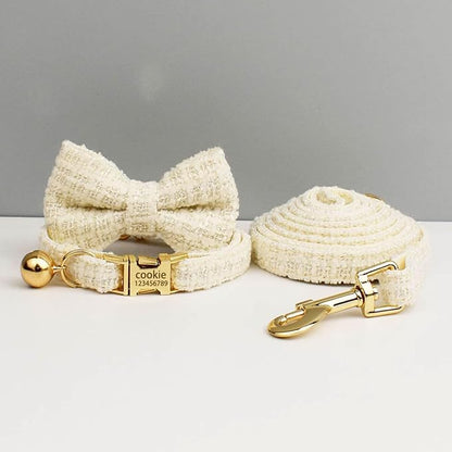 Personalized Cat Collar with Engraved Name and Phone Number - Customizable Kitten Collars for Girls (Tweed)