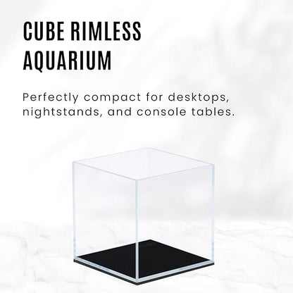 UNS Ultra Clear Rimless Tank - 2.1GAL | 8L - 7.87x7.87x7.87 | 20x20x20 CM, 5mm Glass Thickness, Leveling Mat Included - Low Iron, High Clarity Fish Tank w/ 45° Mitered Edge - [20C]