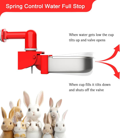 Metal Rabbit Chicken Water Cup Chicken Kettle DIY Rabbit Chicken Small Hamster Guinea Pig (Black, 6)
