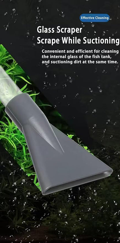 Aquarium Siphon Pump Gravel Cleaner Adjustable Powerful Fish Tank Vacuum Gravel Cleaning Kit for Aquarium Water Changer, Sand Cleaner, Dirt Removal (66.9in)