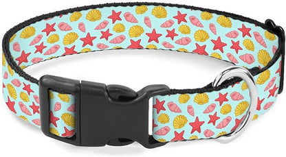 Starfish Coral Ocean Dog Collar Pet Neck Strap for Small Medium Large Dogs Soft Adjustable Buckle