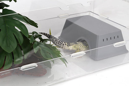 Snake Hide, Leopard Gecko Tank Accessories for Reptile Ball Python Crested Gecko Lizard Bearded Dragon - GrayHideM