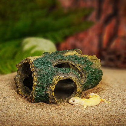 Resin Reptile Hideout Aquarium Decor Cave Shelter for Reptiles Fish Tank Ornament Safe Non Toxic for Lizards Snakes Fish Turtles Amphibians Terrarium Aquarium Accessories