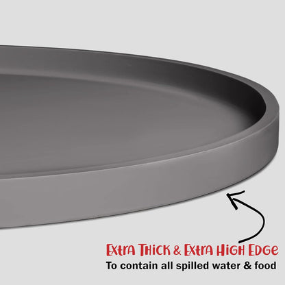 DogBuddy Dog Food Mat - Waterproof Dog Bowl Mat, Silicone Pet Mat for Food and Water Bowls, Nonslip Pet Feeding Mat with Edges, Dogs Food Mats for Floors, Puppy Supplies (XXL: 32" x 19", Gray)