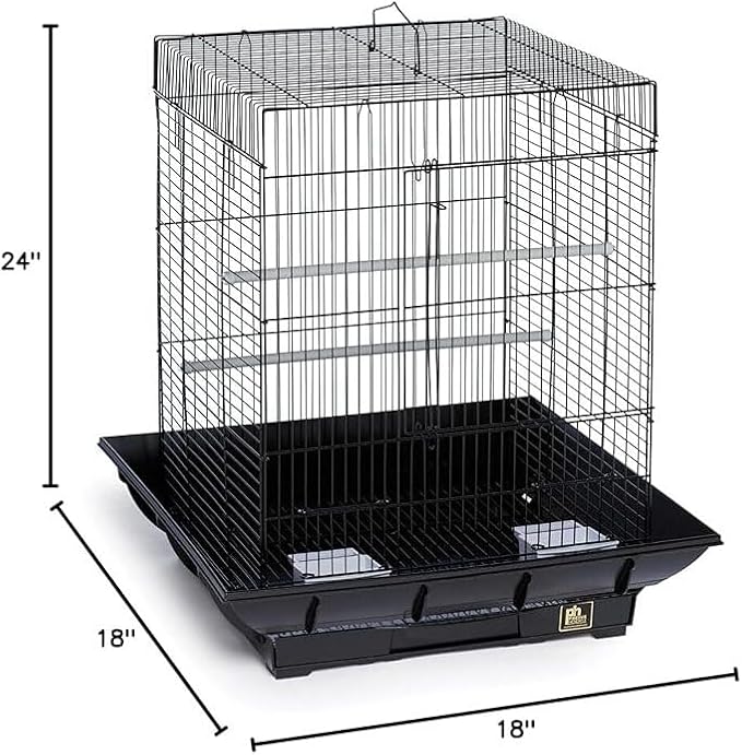 Mountain Majesty Clean Life Bird Cage with Spacious Interior, Durable Build, Easy-to-Clean Features, and Secure Design for Birds' Comfort Black