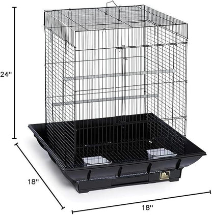 Mountain Majesty Clean Life Bird Cage with Spacious Interior, Durable Build, Easy-to-Clean Features, and Secure Design for Birds' Comfort Black
