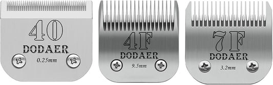 Detachable Pet Dog Grooming Blades of Stainless Steel,Compatible with Andis,Oster A5,Wahl KM10 Series,Size 40/7F/4F,3 Count