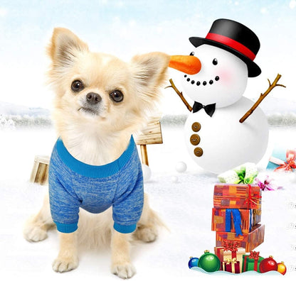 Idepet Pet Dog Classic Knitwear Sweater,Fleece Coat for Small,Medium,Large Dog,Warm Pet Dog Cat Clothes,Soft Puppy Customes (L, Blue)