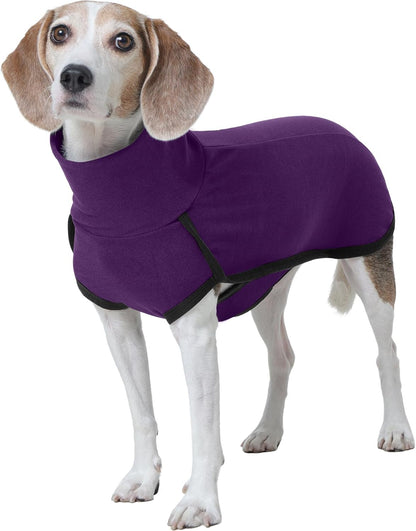 ROZKITCH Dog Sweaters for Small Dogs Male, Pet Windproof Warm Cold Weather Jacket Vest Cozy Jumpsuit Apparel Outfit Clothes for Walking Hiking Travel Sleep Purple S