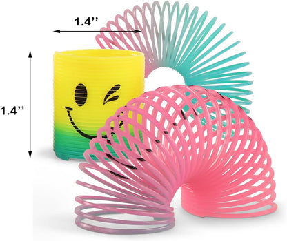 72 Pack Spring Rainbow Magic Fidget Stress Coil Mini Springs Bulk Toys for Party Favor Carnival Prize Birthday Goodie Bag Stuffers for Kids Boys Girls… (72)