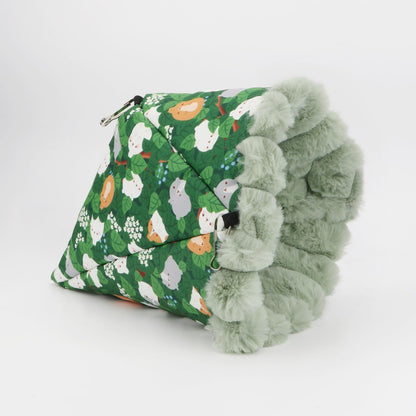 Wontee Bird Nest House Winter Warm Hanging Hammock Bird Bed Snuggle Hut for Parakeets Budgies Caique Conures Cockatiels (Large, Green)