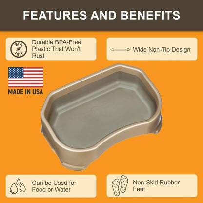 Neater Pet Brands Large Water Bowl for Dogs, Outdoor Dog Water Bowl (1.25 Gallon Extra-Large Capacity), Big Trough Style Food Dish for Indoors or Outside, No Spill Large Dog Bowls, Champagne