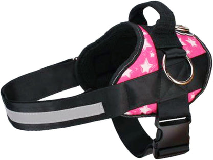 Joyride Basic Essential Dog Harness 1.0 - Small, Medium, Large Dogs, No-Pull Pet Vest with 3 Side Rings for Leash Placement, Adjustable for Training (Star Pink, XL)