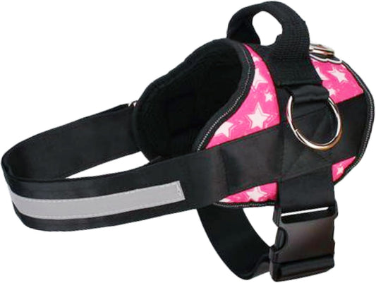 Joyride Basic Essential Dog Harness 1.0 - Small, Medium, Large Dogs, No-Pull Pet Vest with 3 Side Rings for Leash Placement, Adjustable for Training (Star Pink, XL)