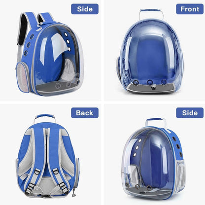 Pet Backpack Carrier with Harness Backpack with Bubble Clear Front for Cats, Small Dogs, Bunnies etc with Harness Included, Pet Carrier for Traveling, Walking, Hiking and Outdoor Activities
