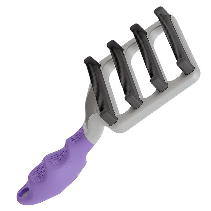 FUR4 deShedding Cat Brush for Long Hair Cats – Pet Hair Brush with 4 Carbon Fiber Edges – deShedding Tool Removes Loose Fur – Gentle & Effective Cat Grooming Brush for Shedding