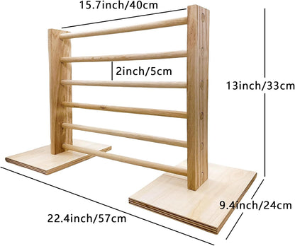 Rabbit Jump Bar Bunny Agility Equipment Set Wooden Rabbit Obstacle Exercise Toys Adjustable Height Training Jumping Hurdles for Bunny Guinea Pig Ferret Squirrel