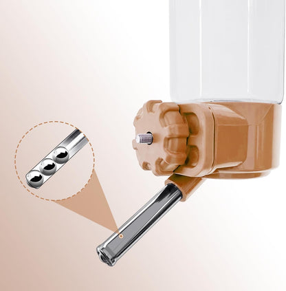 LOS ANDES No-Drip Water Bottle/Feeder for Guinea Pigs/Hamsters/Bunnies/Ferrets/Squirrel/Hedgehog/Other Small Pets, Weather Resistant Cage Water Bottles for Dogs/Cats, 18.5oz, Orange