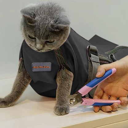 Cinf Cat Nail Clipping Cleaning Grooming Restraint Bag No Scratching Biting for Bathing Nail Trimming Injecting Examining(Black,M)