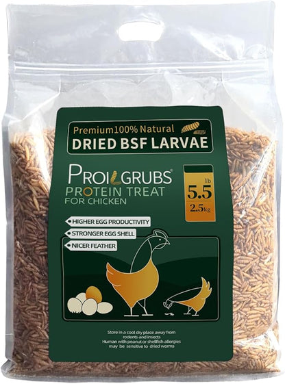 PROILGRUBS Dried black soldier fly larvae 5.5 lbs, 1 Count (Pack of 1)