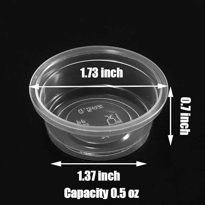 200 pcs 0.5oz Crested Gecko Food and Water Feeding Cups, Reptile Feeder Bowls, for Lizard and Other Small Pet Ledge Accessories Supplies