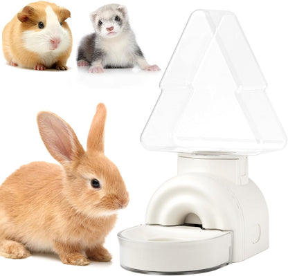 mini&moe Rabbit Water Dispenser - 17.6oz Guinea Pig Water Bottle No Drip for Cage Automatic Gravity Silent Hanging Bunny Water Dispenser with Floating Bowl for Hamster, Gerbils, Ferret, Chinchilla