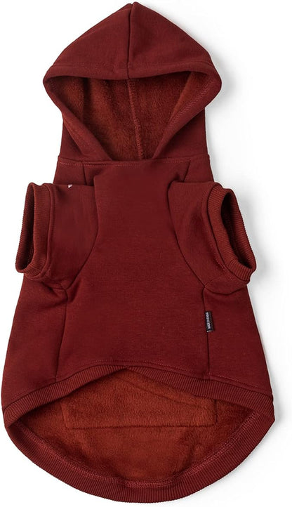 Koneseve Dog Hoodie Fleece Dog Clothes Warm Sweater with Hat for Medium Large Dogs Cat Hooded Shirt Kitten Pet Basic Sweatshirt with Pocket Doggie Soft Winter Coat Apparel (Red; 5XL)