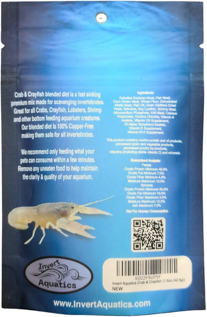 Crab & Crayfish Sinking Blended Diet - Aquatic Crab & Shrimp Food (1.5 oz (42.5g))