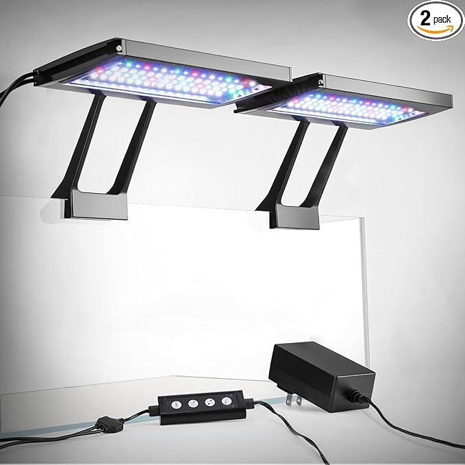 hygger Clip On Aquarium LED Light with Multi-Channel Controller, Fish Tank Light 24/7 Lighting Sunrise-Daylight-Moonlight and DIY Mode, Adjustable Timer/Brightness Light 7 Colors for Freshwater (2)