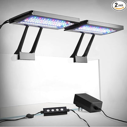 hygger Clip On Aquarium LED Light with Multi-Channel Controller, Fish Tank Light 24/7 Lighting Sunrise-Daylight-Moonlight and DIY Mode, Adjustable Timer/Brightness Light 7 Colors for Freshwater (2)