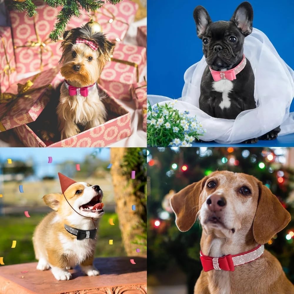 Serijoars Small Dog Collar with Rhinestone Crystal Diamond Colorful Bling Girl Puppy Cat Collars (XS, Purple1)