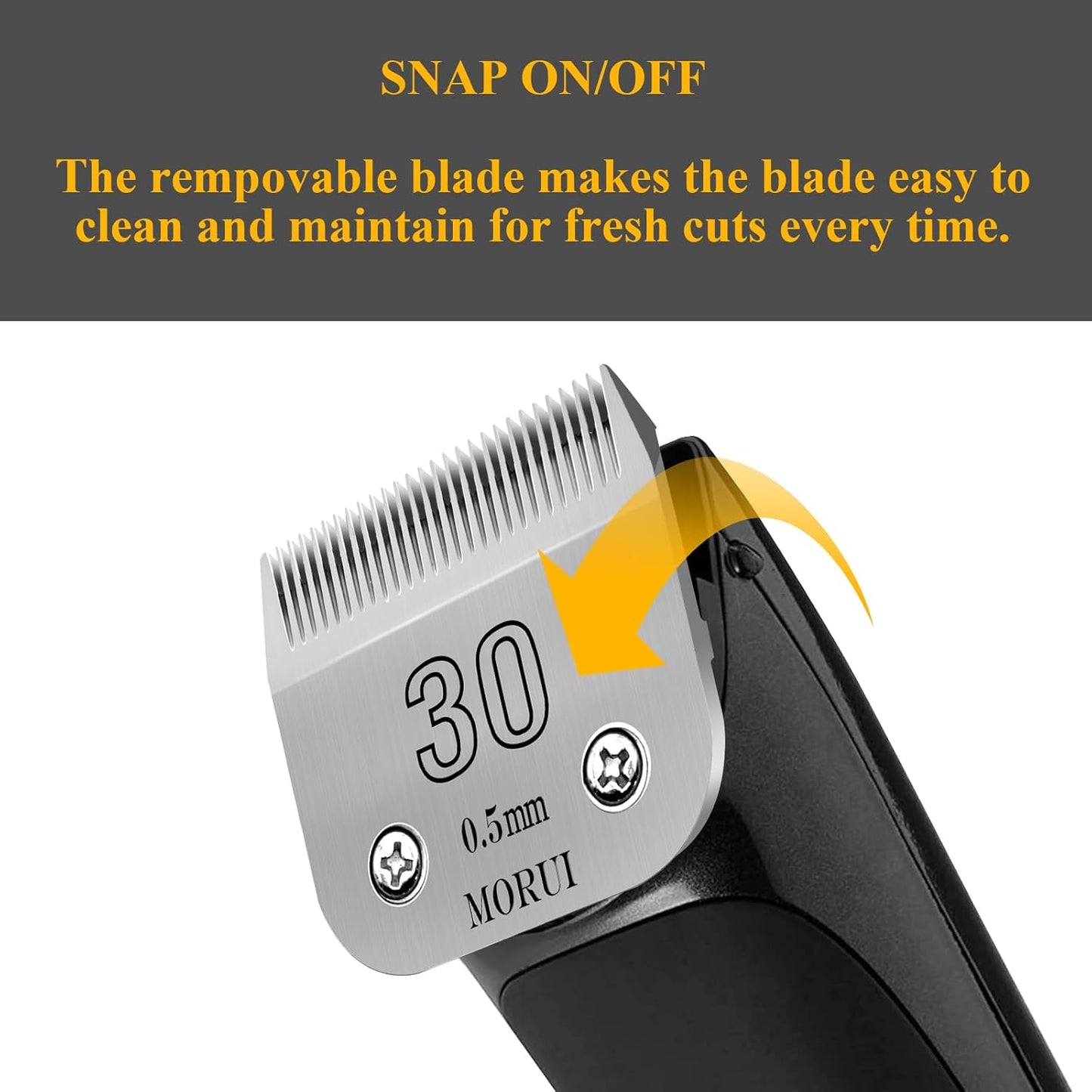 30 Cut Length 1/50"(0.5mm) Detachable Pet Dog Clipper Blades UltraEdge Series Clipper Blades for Dog Grooming Compatible with Most Andis,Oster A5 Wahl KM Series Clippers