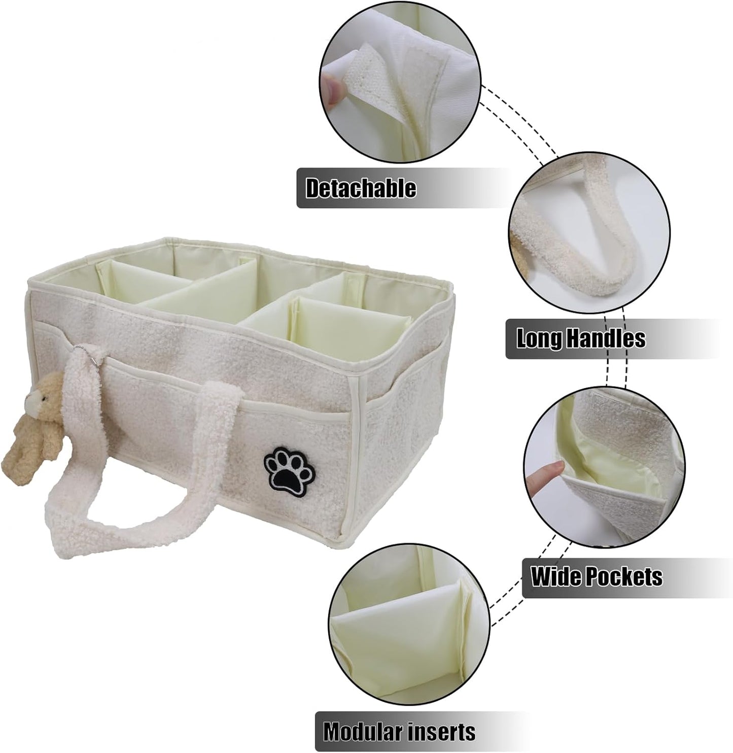 Pet Grooming Tote Bag,Large Capacity Dog Grooming Bag with Sturdy Handles,Multiple Compartments Dogs Travel for Supplies,Portable Pet Tote Organizer for Dogs,Cat Trimmer,Clipper,Combo,Brush