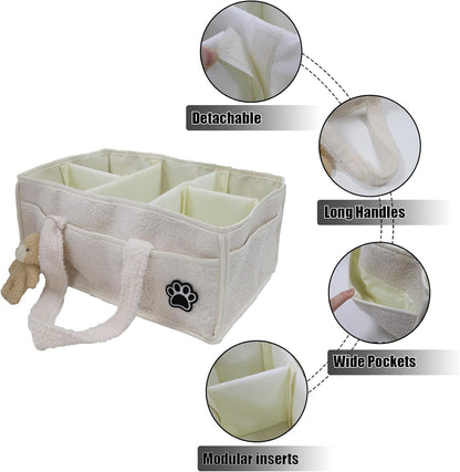 Pet Grooming Tote Bag,Large Capacity Dog Grooming Bag with Sturdy Handles,Multiple Compartments Dogs Travel for Supplies,Portable Pet Tote Organizer for Dogs,Cat Trimmer,Clipper,Combo,Brush