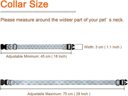 Brown Corgi Dog Bone Blue Dog Collar Pet Neck Strap for Small Medium Large Dogs Soft Adjustable Buckle