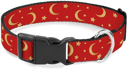 Gold Sun Moon Red Dog Collar Soft Pet Collars for Small Medium Large Breed Dogs Cats Puppy Kitten Terrier