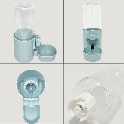 Rabbit Water Bottle 17 OZ Bunny Hanging Water Fountain Automatic Guinea Pig Water Dispenser No Leak Drinking Feeder for Bunny Chinchilla Hamsters Cat Dog Small Animals (Blue)