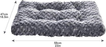 Amazon Basics Cat and Dog Bed and Crate Pad, Machine Washable, Indoor, 23 x 18 x 2.5 inches, Gray