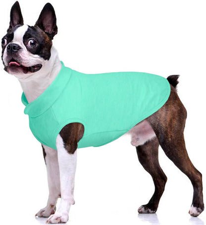 FUAMEY Dog Fleece Vest for Large Dogs,Warm Stretchy Dog Sweatshirts Pullover with Leash Hole Dogs Sweater Soft Pet Turtleneck Cozy Pet Vest Lightweight Sleeveless Cyan L