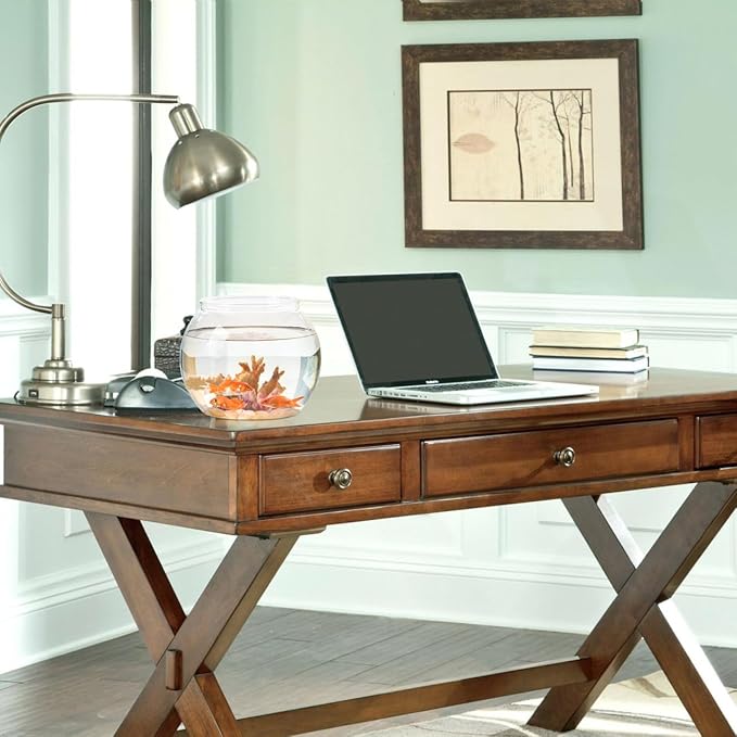 POPETPOP Plastic Aquarium Betta Fish Tank: Large Clear Fishbowl Goldfish Bowl - Tank Vase Pot Clear Bubble Planter with Break Resistant for Home décor Wedding Event Party 8.67 x 6.89 Inches