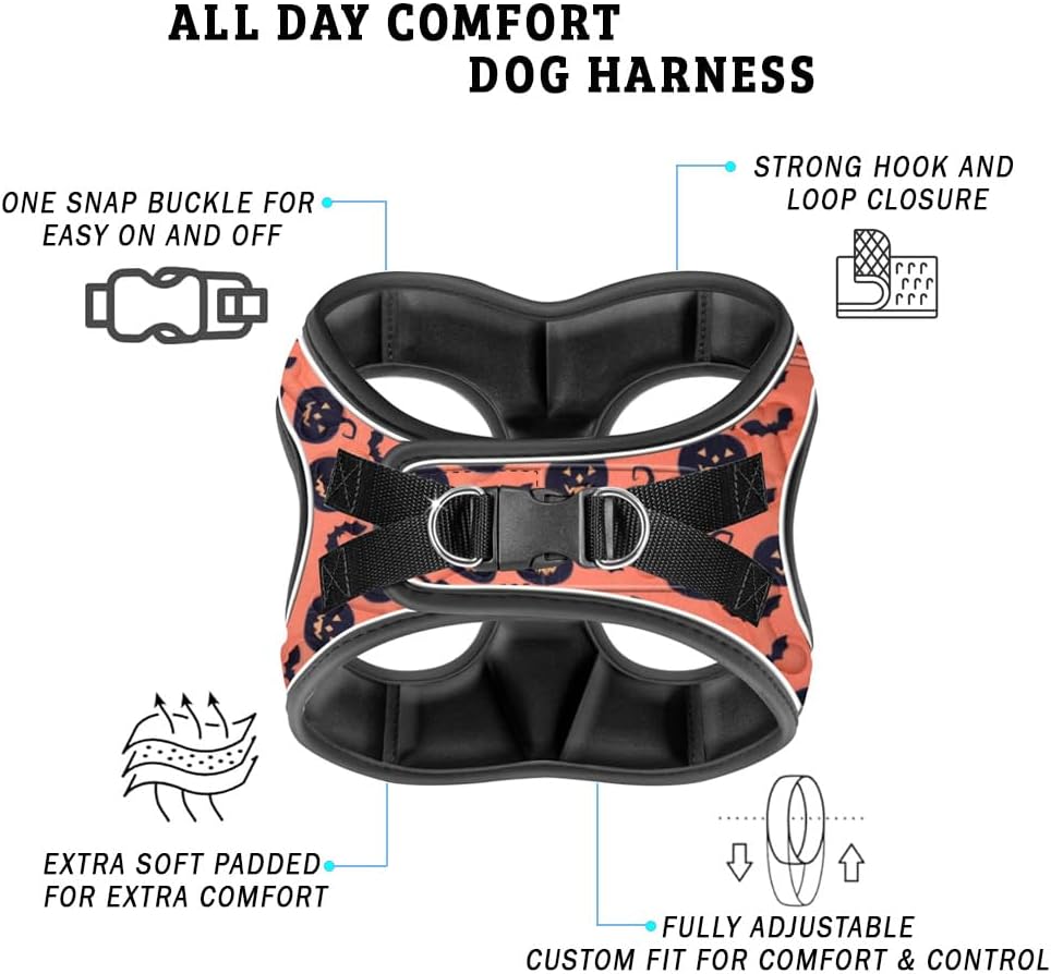 Comfort Fit Dog Harness Soft Padded No Pull Harness with Adjustable Buckles for Small Medium Large Dogs Step in Pet Vest with Easy Control Handle for Walking Jogging Running Training Dogs & Puppies